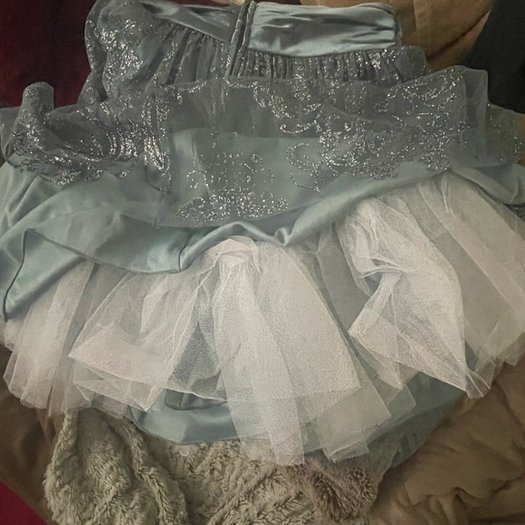 WOMENS BALLETCORE  MINI PROM DRESS  SIZE 7 BLUE, GREY & SILVER GLITTER - Picture 9 of 10